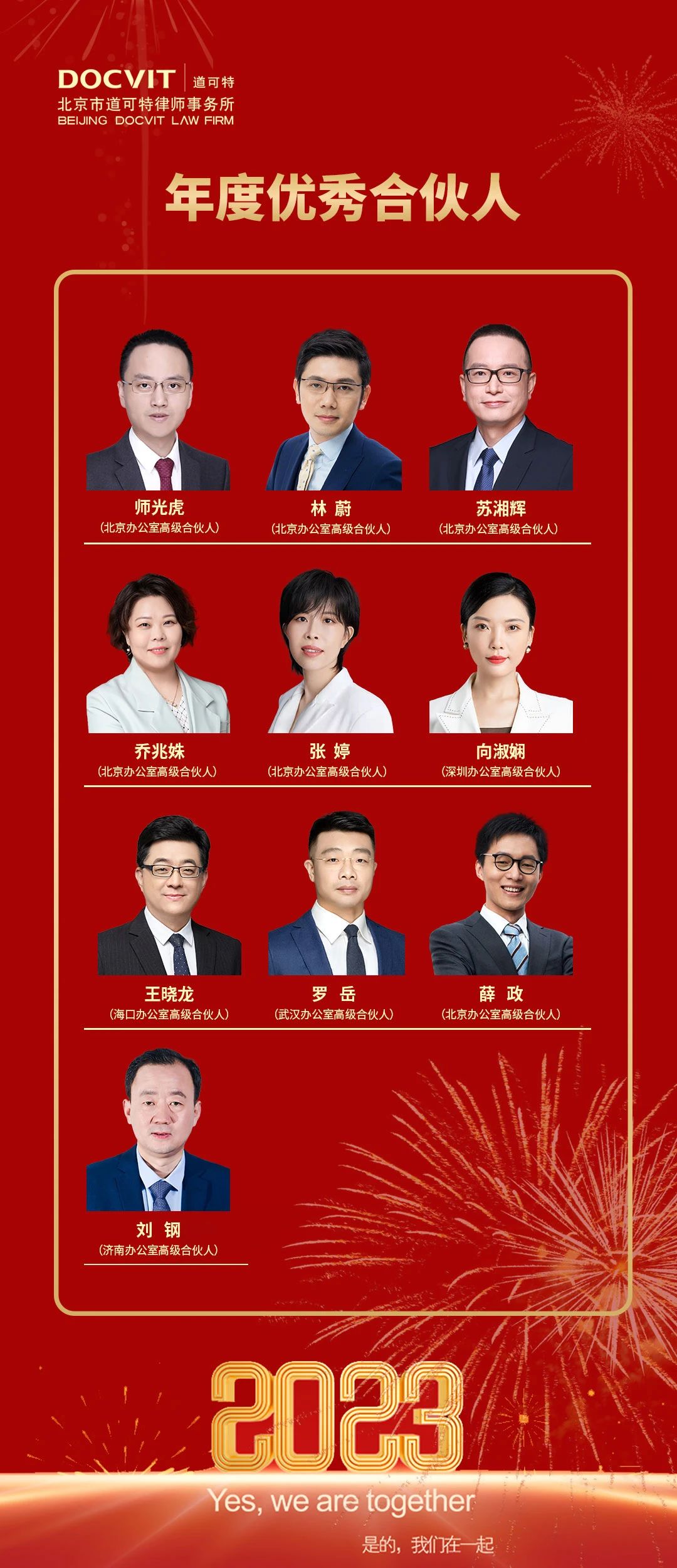 道可特律所2022年度优秀合伙人