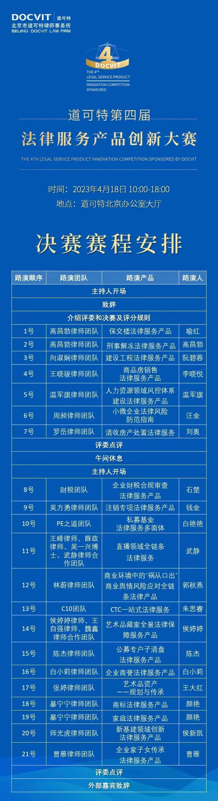 道可特第四届法律服务产品创新大赛