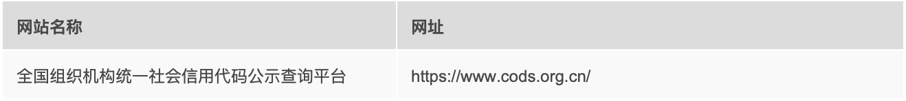 查询统一社会信用代码
